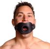 Feeder Locking Open Mouth Gag Black Leather O/S