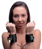 Locking Padded Wrist Cuffs With Chain Black