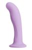 Royal Heart On Silicone Harness Dildo Purple