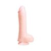 Basix Rubber 8 inches Dong With Suction Cup Beige