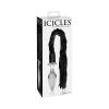 Icicles No 49 Clear Butt Plug Black Flogger