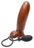Inflatable Suction Cup 7 inches Dildo Brown